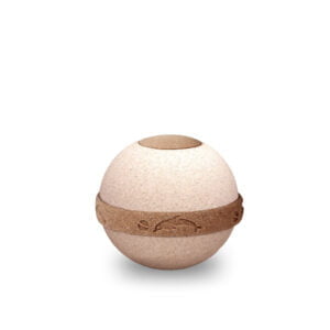 Biodegradable sand urn for ashes, suitable for baby or children.