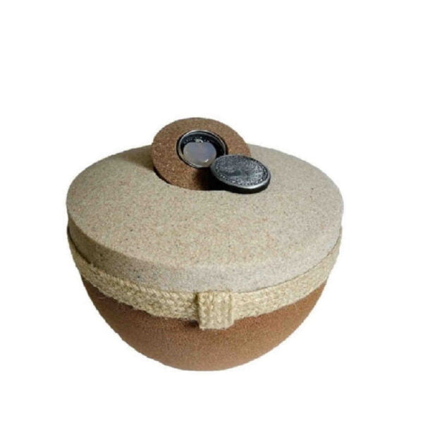 Romana Biodegradable Urn for Water. Eco Urn for ashes made of sand and olive pits.